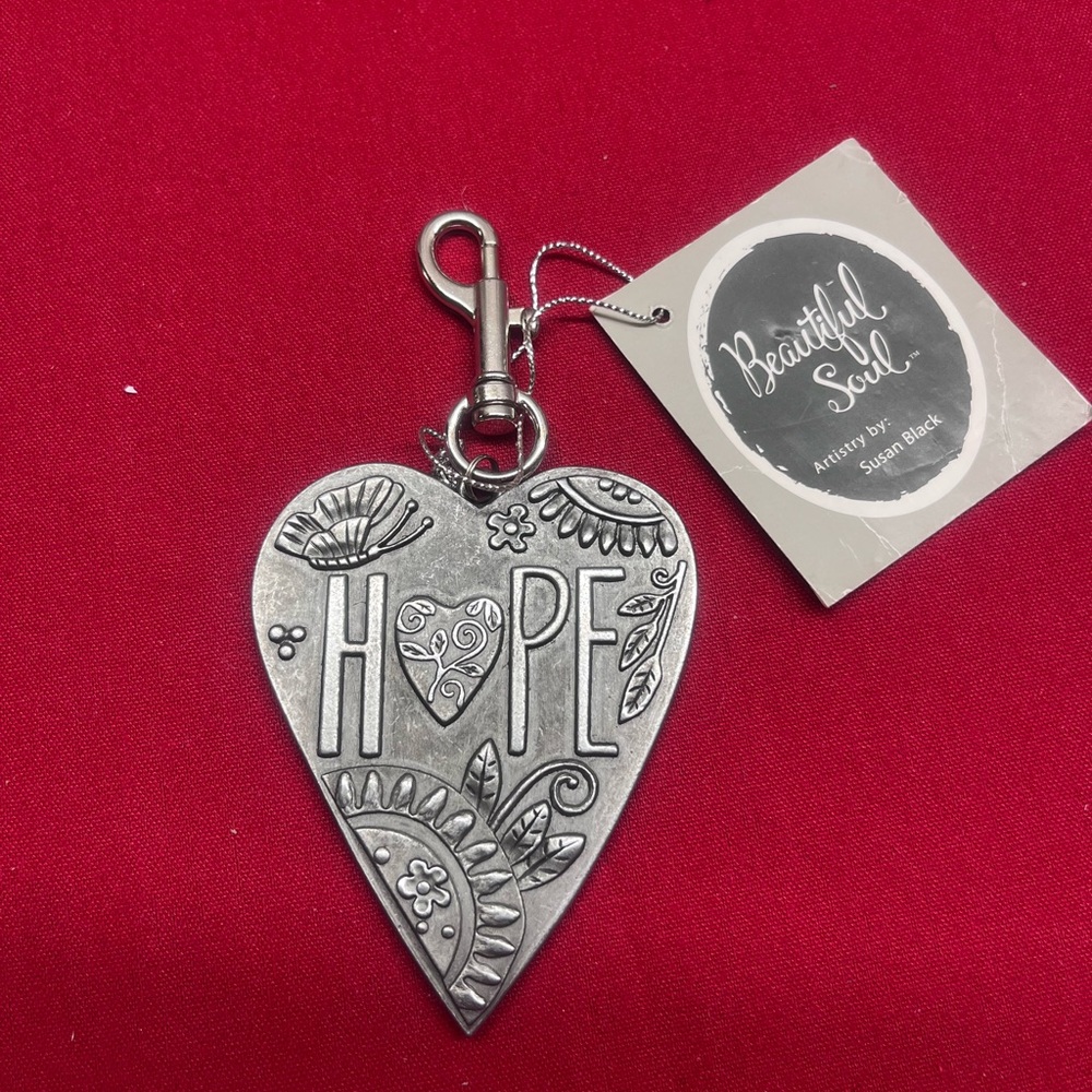 Beautiful Soul Silver Heart Keychain